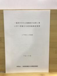 一級河川中川小規模河川改修事業に伴う埋蔵文化財発掘調査事業