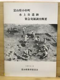 富山県小杉町水上谷遺跡緊急発掘調査概要