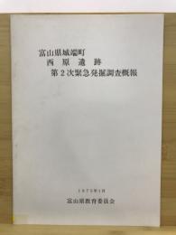 富山県城端町西原遺跡第2次発掘調査概報