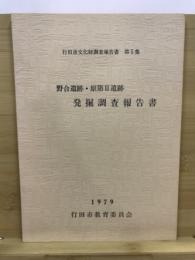 野合遺跡・原第II遺跡発掘調査報告書