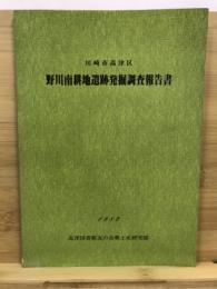 川崎市高津区野川南耕地遺跡発掘調査報告書