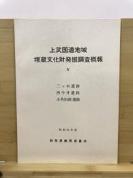 上武国道地域埋蔵文化財発掘調査概報