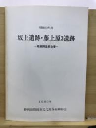 坂上遺跡・藤上原3遺跡発掘調査報告書