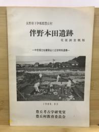 長野県下伊那郡豊丘村伴野本田遺跡発掘調査概報 : 中世堀立柱建築址と近世特殊遺構