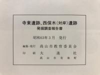 寺東遺跡、西保木(対岸)遺跡発掘調査報告書
