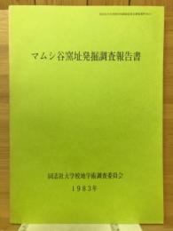 マムシ谷窯址発掘調査報告書