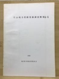 片山廃寺塔跡発掘調査概報 
