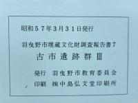 古市遺跡群3　羽曳野市埋蔵文化財調査報告書7

