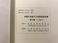城陽市埋蔵文化財調査報告書