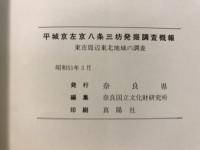 平城京左京八条三坊発掘調査概報　東市周辺東北地域の調査
