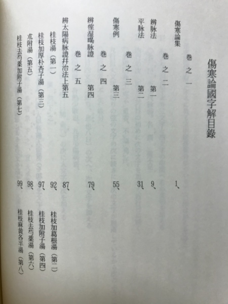傷寒論国字解（全十巻） 方剤名新索引表付(古野了作 編述