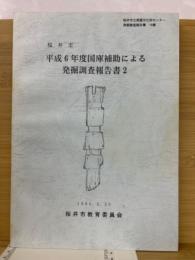 平成6年度　国庫補助による発掘調査報告書 1 ＜桜井市埋蔵文化財センター発掘調査報告書 15＞