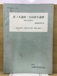貫ノ木遺跡・日向林B遺跡(個人住宅地点)発掘調査報告書 : 旧石器時代、縄文時代早期・前期の遺跡