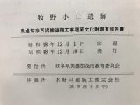 牧野小山遺跡 : 県道七宗可児線道路工事埋蔵文化財調査報告書