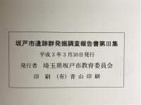 坂戸市遺跡群発掘調査報告書