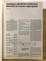 Locomotives Brown Boveri three-phase drive for all power supply systems