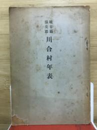 岐阜県揖斐郡川合村年表