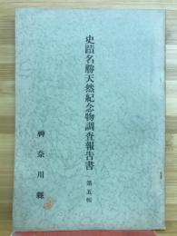 史蹟名勝天然記念物調査報告書　