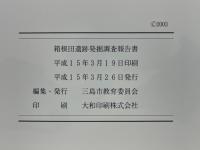 静岡県三島市　箱根田遺跡発掘調査報告書　店舗建設に伴う埋蔵文化財発掘調査報告書