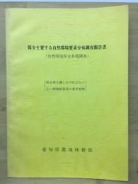 保全を要する自然環境要素分布調査報告書 : 自然環境保全基礎調査