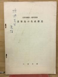 喜界島城久・滝川部落　喜界島の生産構造