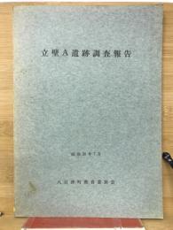 立壁A遺跡調査報告