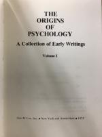 THE ORIGINS OF PSYCHOLOGY