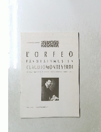 L'ORFEO FAVOLAIN MUSICA CLAUDIOMONTEVERDI
