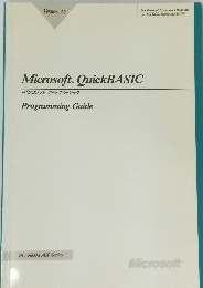 Microsoft. QuickBASIC　マイクロソフト クイックベーシック Programming Guide