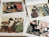 英泉の「あぶな絵」十二枚揃　復刻錦絵木版画　　（1枚欠）