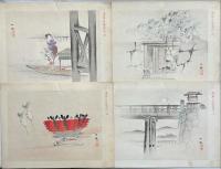 浪華名勝画譜　12枚　木版彩色刷