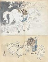 木版彩色摺　栖鳳画伯十二支　12枚