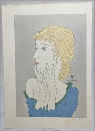 藤田嗣治木版画　【ブロンドの女性】