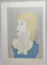 藤田嗣治木版画　【ブロンドの女性】