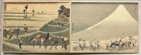前北斎為一画　冨士百撰　上下2帖　木版彩色刷
