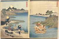 前北斎為一画　冨士百撰　上下2帖　木版彩色刷
