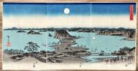 安藤廣重画　雪月花　【木曽路之山川】【阿波鳴門之景】【武陽金沢八勝夜景】三枚続３組