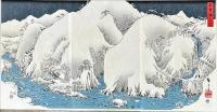 安藤廣重画　雪月花　【木曽路之山川】【阿波鳴門之景】【武陽金沢八勝夜景】三枚続３組