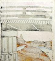 徳力富吉郎木版画　【三条大橋】