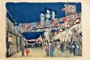 赤松麟作版画集「大阪三十六景」の内　『道頓堀』