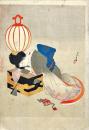 水野年方画木版口絵　【眠る美女】(仮題)