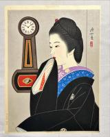 伊東深水木版画　時計四部作
