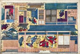 新板切組燈篭ふたつ蝶々米屋場の段
