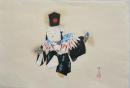 三宅鳳白筆　木版画　「御所人形」