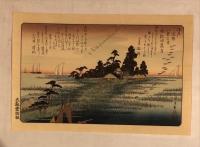 江戸近郊八景　揃8枚　「玉川秋月」「吾嬬杜夜雨」「飛鳥山暮雪」「行徳帰帆」「芝浦晴嵐」「羽根田落雁」「小金井橋夕照」「池上晩鐘」