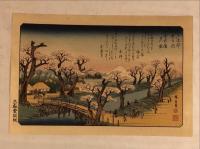 江戸近郊八景　揃8枚　「玉川秋月」「吾嬬杜夜雨」「飛鳥山暮雪」「行徳帰帆」「芝浦晴嵐」「羽根田落雁」「小金井橋夕照」「池上晩鐘」