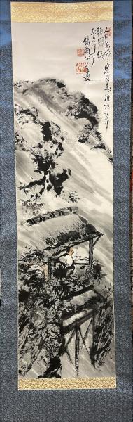 富岡鐡齋筆 山荘風雨図 鐵齋特装掛軸(富岡鉄斎筆) / 古本、中古