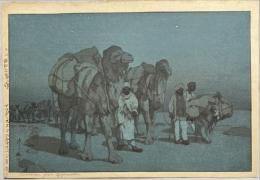 吉田博木版画 自摺 【アフガニスタンのキャラバン 月夜】 (吉田博