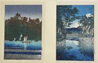 川瀬巴水遺作　日本新八景　付山川秀峰美人版画　巴水8枚・秀峰2枚
