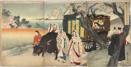 志賀寺上人京極の御息所を見る　三枚続